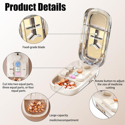 💊Pill Cutter Splitter for Small and Tiny Pills -1/2&1/3&1/4 Adjustable Pill Splitter