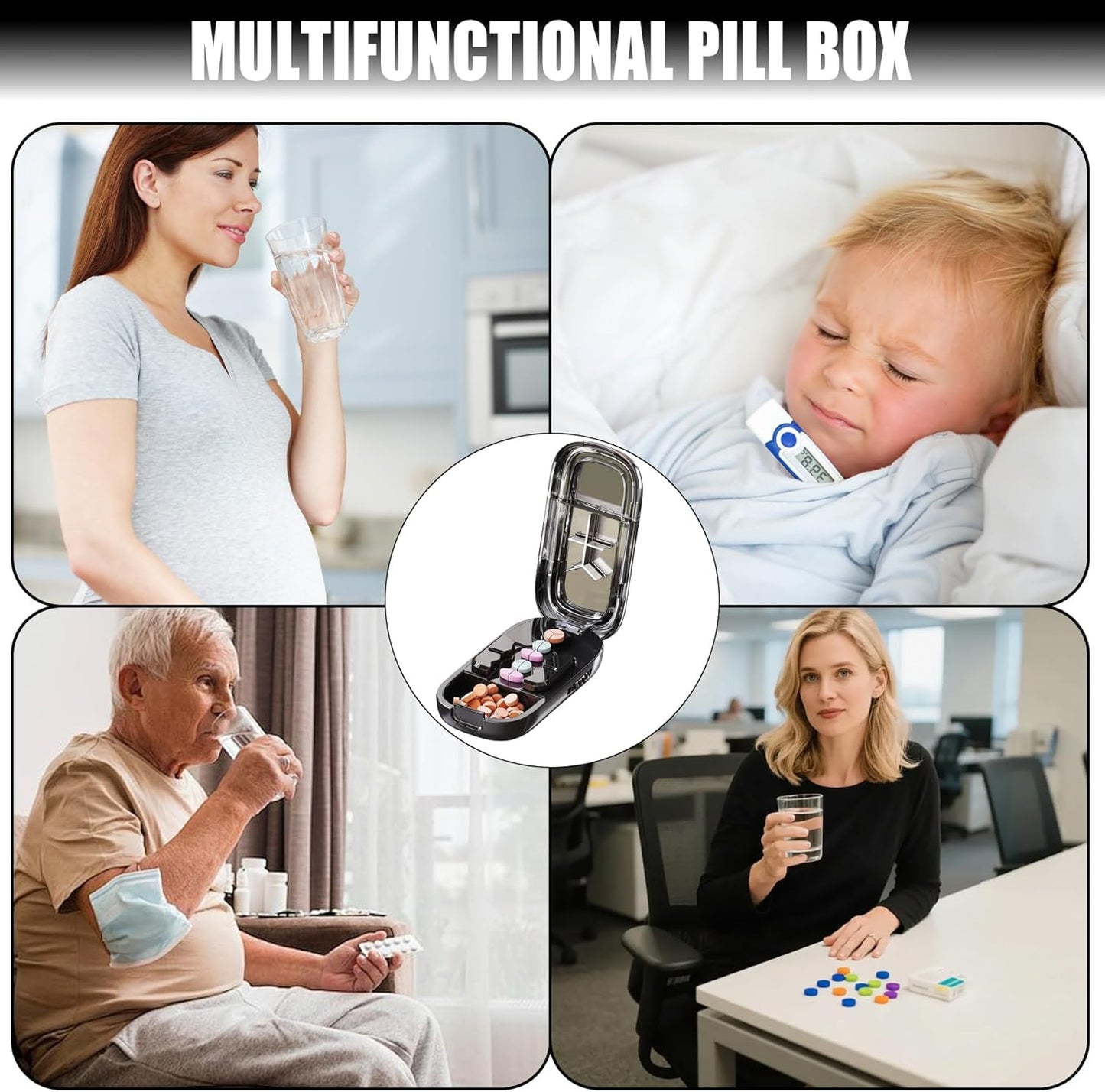 💊Pill Cutter Splitter for Small and Tiny Pills -1/2&1/3&1/4 Adjustable Pill Splitter