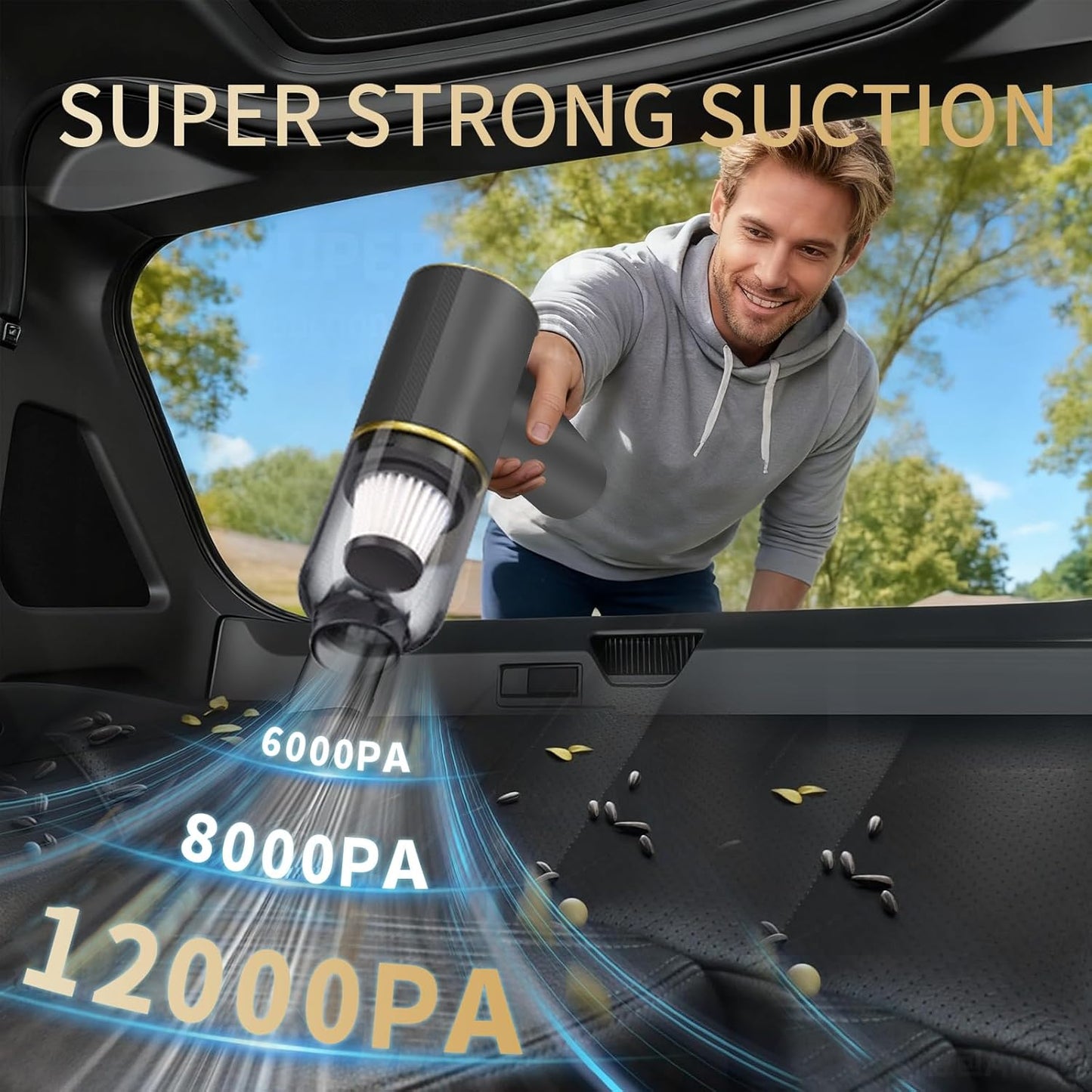 6 in 1 Car Vacuum Cordless Cleaner High Power 12000PA