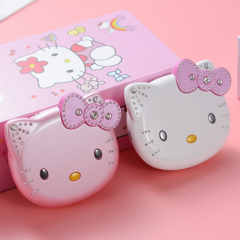 ✨️✨️Hello Kitty Cute Mini Girl Mobile Phone with Flip Cartoon No Lock Kids Dual Card Mobile Phone