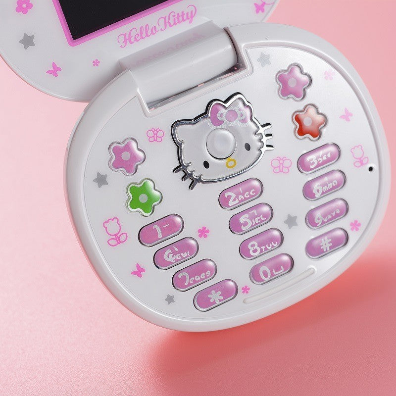 ✨️✨️Hello Kitty Cute Mini Girl Mobile Phone with Flip Cartoon No Lock Kids Dual Card Mobile Phone