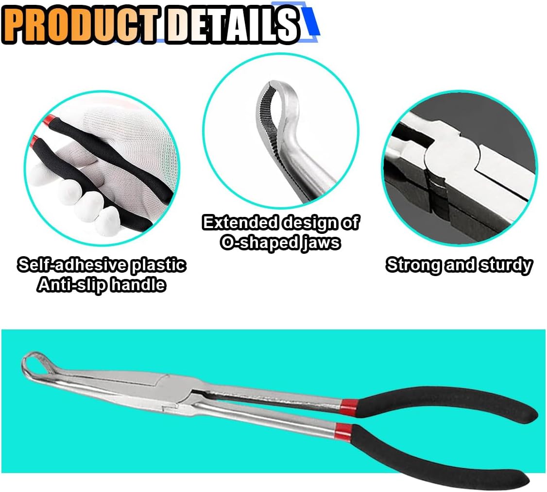 🛠️11 Inch Car Electrical Disconnect Pliers, Electrical Connector Disconnect Pliers Car Fuel Feed Pipe Plier