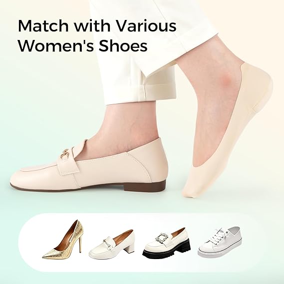 🔥7 Pairs No Show Socks Womens Cushioned Non Slip Low Cut Invisible Liner Footies Socks🧦 for Flats Loafers