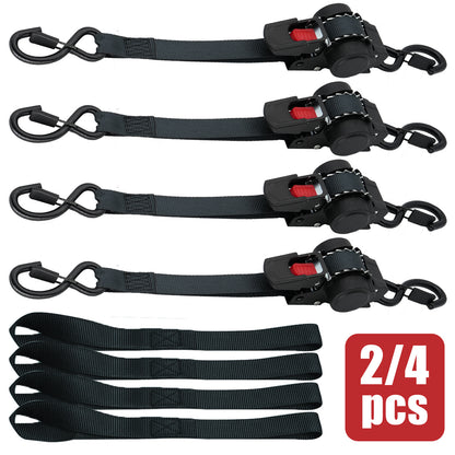 1" x 10' Retractable Ratchet Straps for Truck, Cargo Trailer