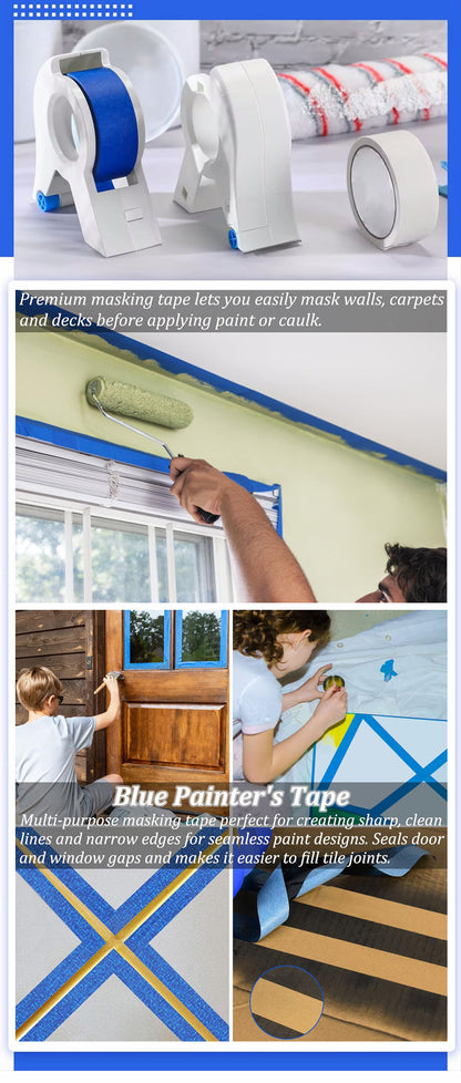 Painters Tape Applicator, Paint Tape Applicator for Trim, Windows and Door Frames, 1.37 Inches x 20 Yards