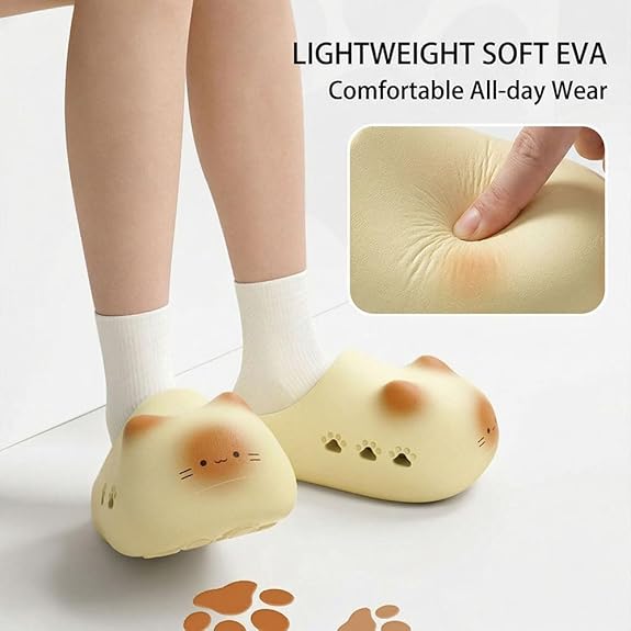 😸Cat paw print pattern summer shoes, unisex EVA slippers