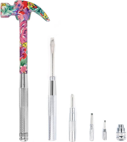 🛠️6 in 1 Multifunctional Floral Hammer & Screwdriver Tool Set🛠️