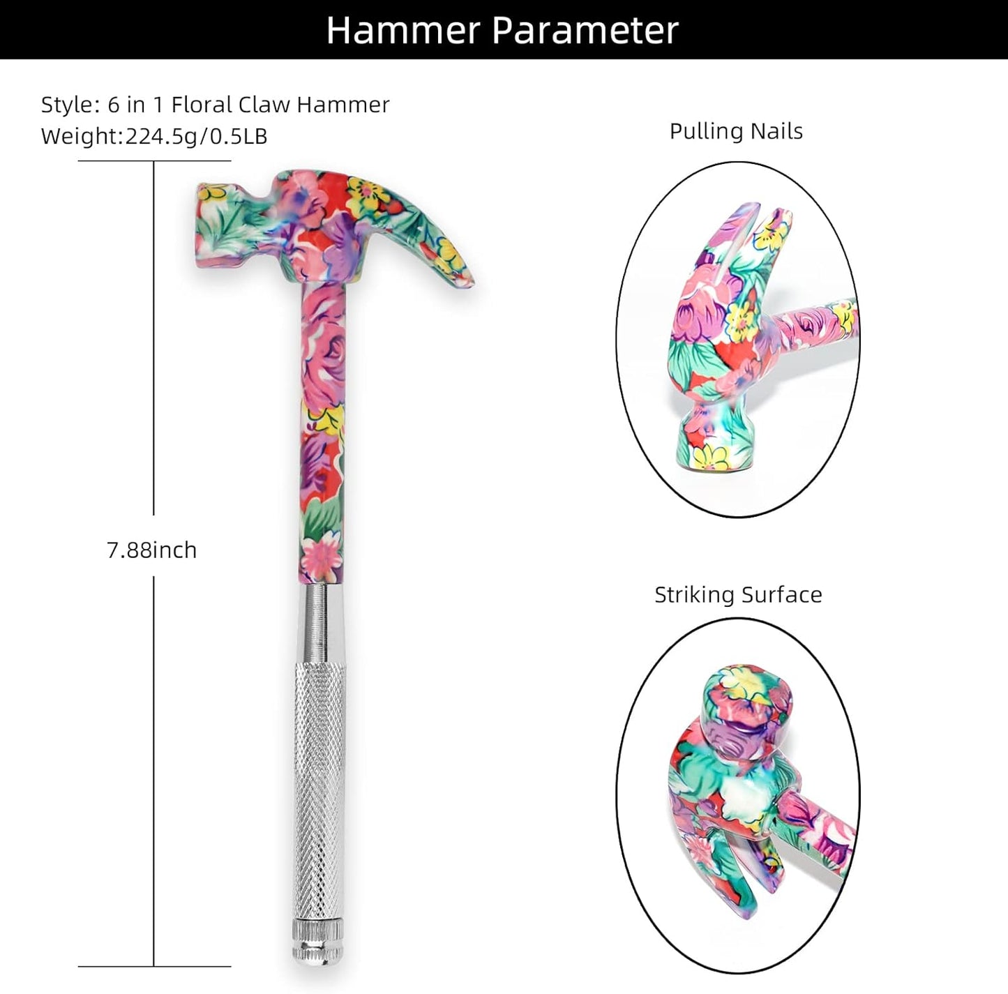 🛠️6 in 1 Multifunctional Floral Hammer & Screwdriver Tool Set🛠️