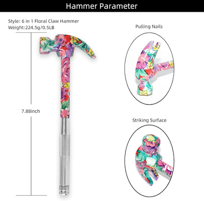 🛠️6 in 1 Multifunctional Floral Hammer & Screwdriver Tool Set🛠️