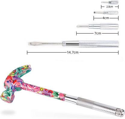 🛠️6 in 1 Multifunctional Floral Hammer & Screwdriver Tool Set🛠️