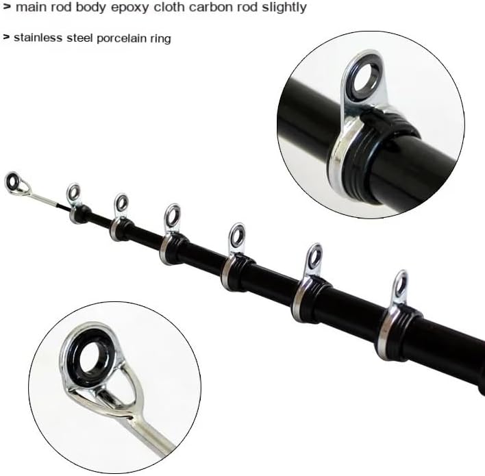 🎣Pack of 1 Mini Retractable Ice Fishing Rods 5.2FT Length Telescopic Carbon Fiber