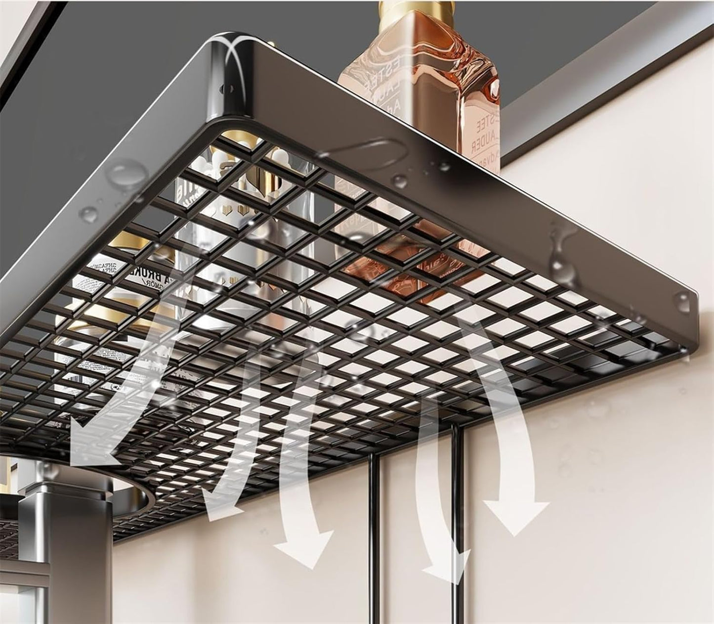 ✨️Sink Organizer Rack,No-Drill Freestanding Carbon Steel Faucet Storage Shelf