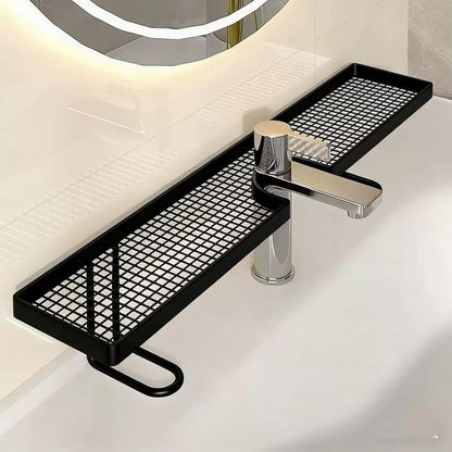 ✨️Sink Organizer Rack,No-Drill Freestanding Carbon Steel Faucet Storage Shelf