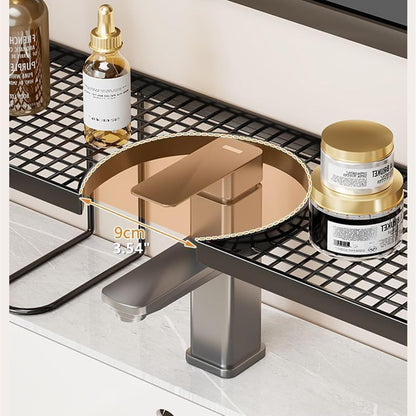 ✨️Sink Organizer Rack,No-Drill Freestanding Carbon Steel Faucet Storage Shelf