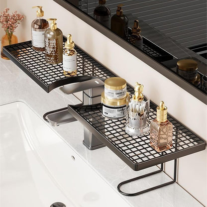 ✨️Sink Organizer Rack,No-Drill Freestanding Carbon Steel Faucet Storage Shelf