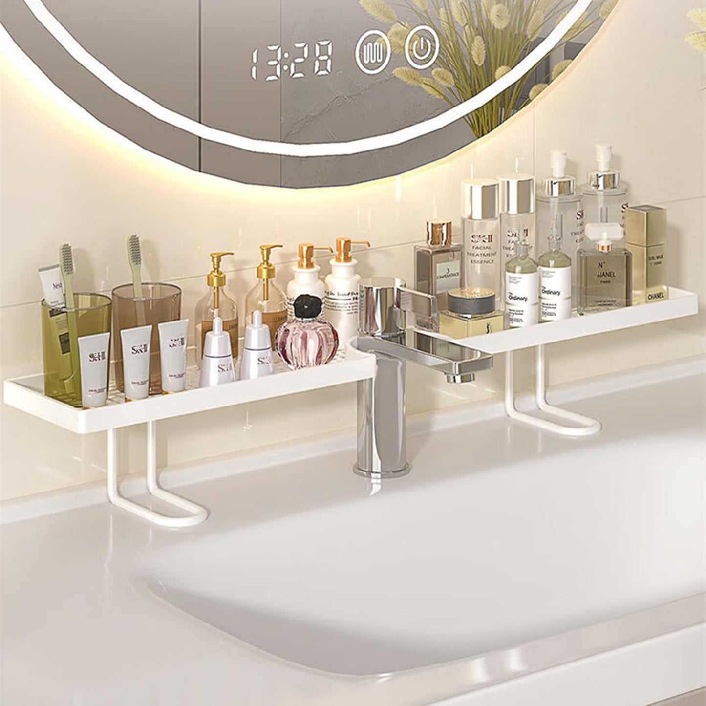 ✨️Sink Organizer Rack,No-Drill Freestanding Carbon Steel Faucet Storage Shelf