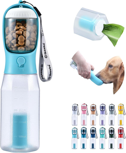 🐶🐕️Dog Water Bottle with Food Container & Poop Bag Holder