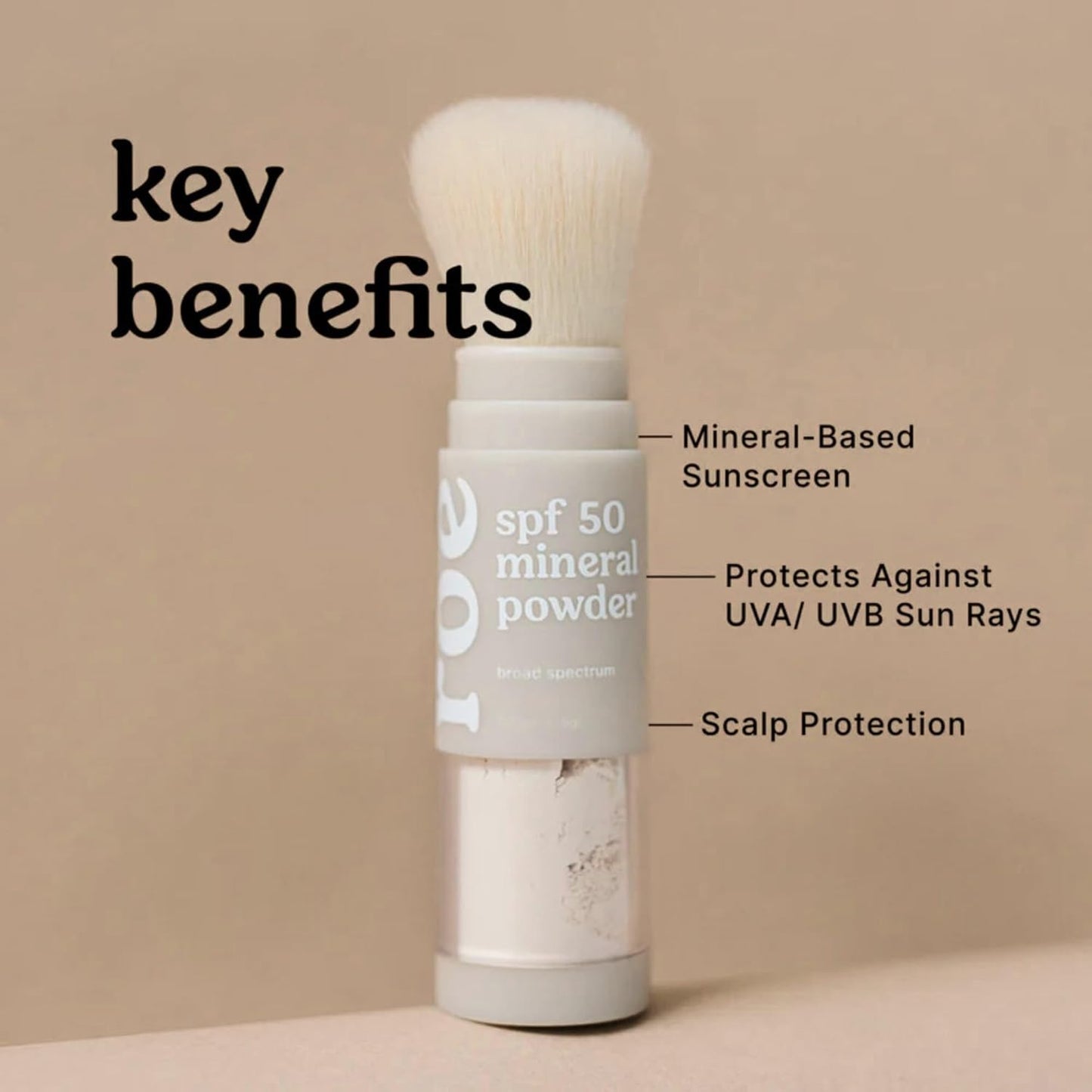 ☀️☀️Roe Wellness- SPF 50 Powder Sunscreen Mineral-Based, Non-Toxic Brush-on For Kids, Adults & Babies | For Scalp, Face & Body