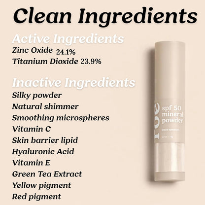 ☀️☀️Roe Wellness- SPF 50 Powder Sunscreen Mineral-Based, Non-Toxic Brush-on For Kids, Adults & Babies | For Scalp, Face & Body