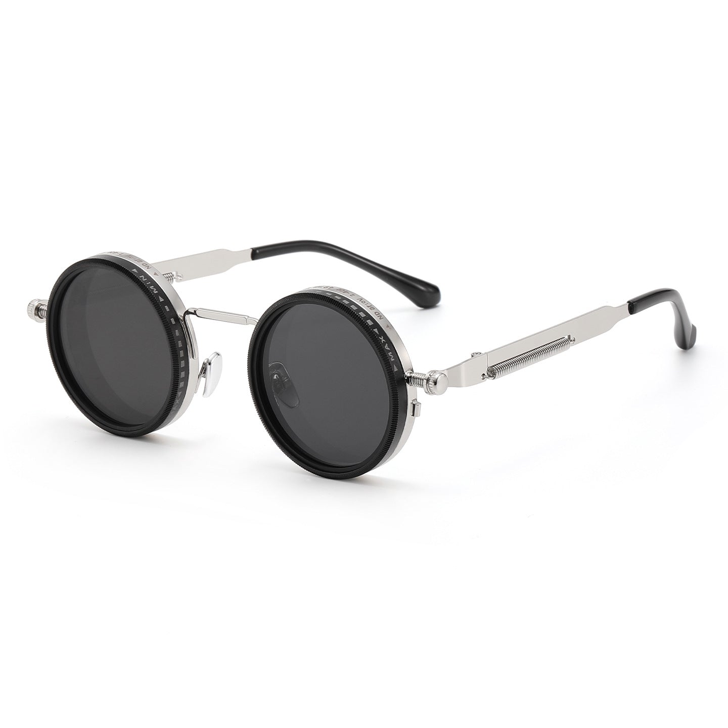 ☀️👓️Adjustable Tint Sunglasses, 1-9 Gears Rounded Polarized Glasses with Filter Lenses