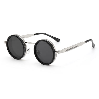 ☀️👓️Adjustable Tint Sunglasses, 1-9 Gears Rounded Polarized Glasses with Filter Lenses