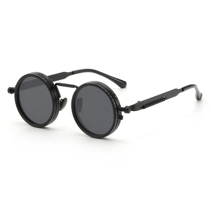 ☀️👓️Adjustable Tint Sunglasses, 1-9 Gears Rounded Polarized Glasses with Filter Lenses