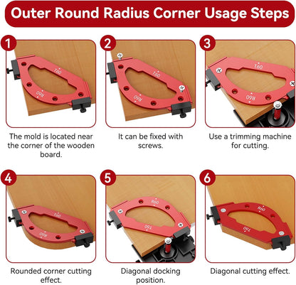 🛠️Radius Jig Router Templates for Routers Table Corner Woodworking Trimming Tool