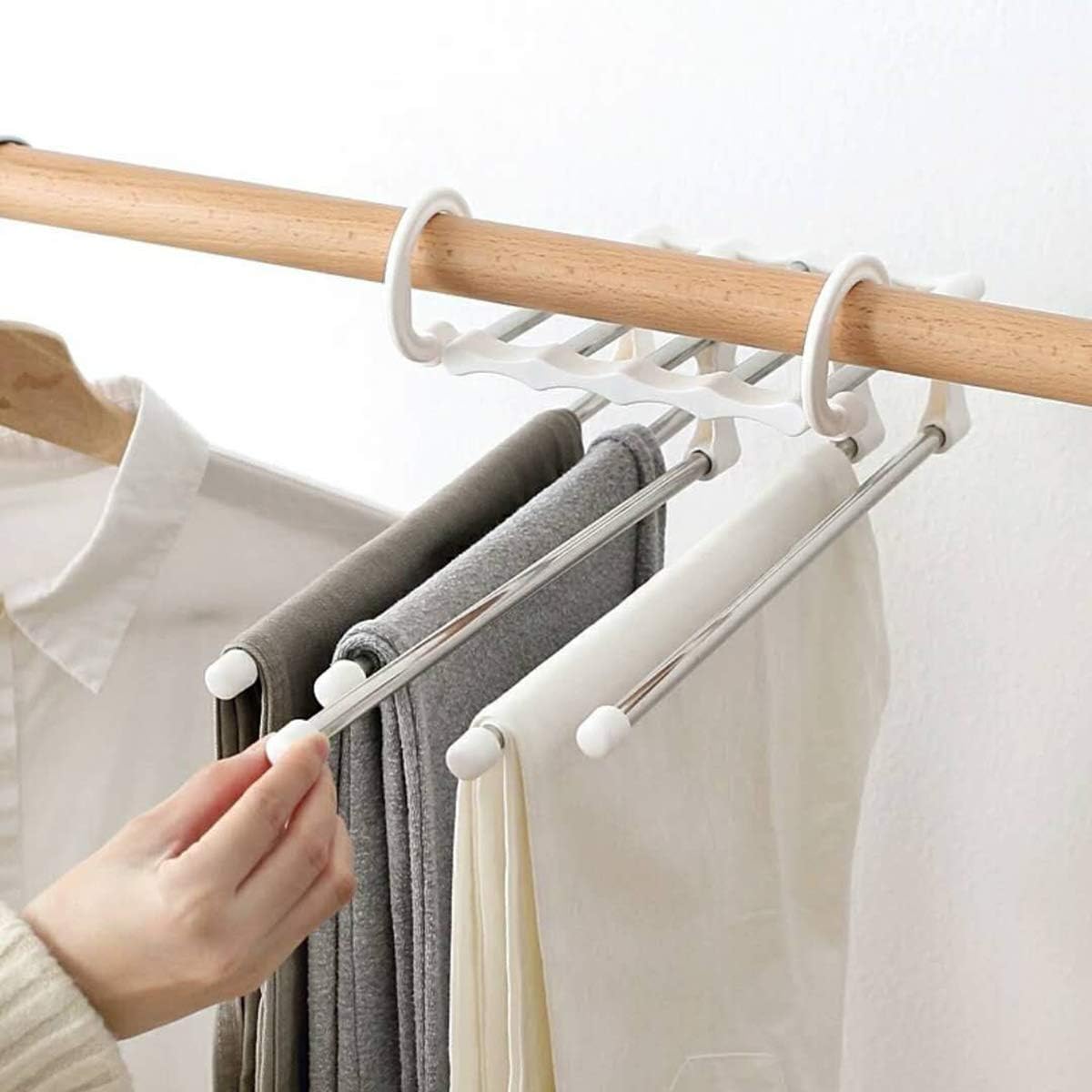 ✨️✨️Hanging Type Non-Pleated Pants Rack,  Creative Shape Saves 5 Times Space(2nd Half Price)