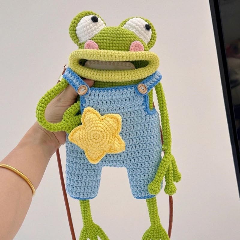 ✨️✨️Crochet Big Mouth Frog Cell Phone Bag