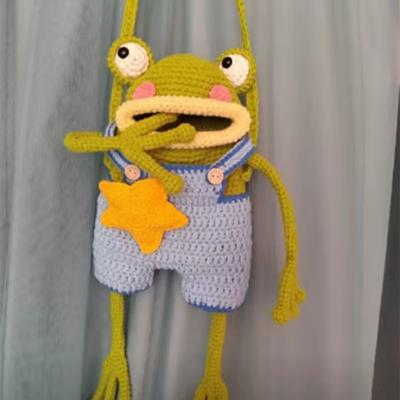 ✨️✨️Crochet Big Mouth Frog Cell Phone Bag