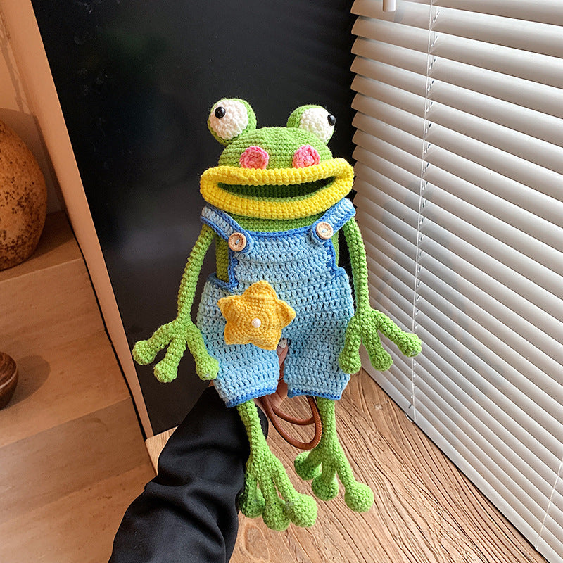 ✨️✨️Crochet Big Mouth Frog Cell Phone Bag