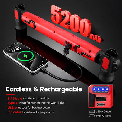 🧲🌟Magnetic Work Light, Portable Under Hood Lights Machanic Tools for Car Repairing, Inspection, Garage, Emergency