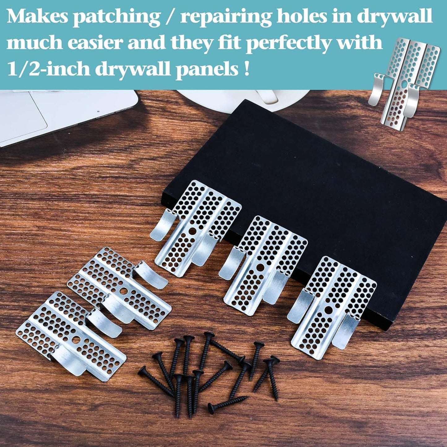 Easy-to-Install 1/2-Inch Drywall Clips,Drywall Repair Tools, Professional Wall Hole Repair Kit and Drywall
