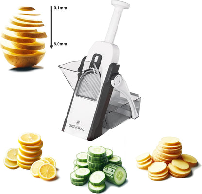 ALL Safe Mandoline Slicer For Kitchen, Professional Vegetable Slicer For Food Potato Slices, Thickness Adjustable 0.1-8 mm
