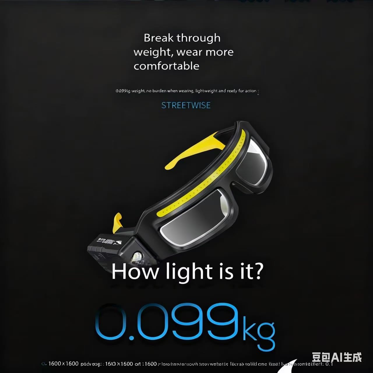 ✨️👓️LED Glasses Rechargeable Headlight with Motion Sensor and Touch Control, 5 KINDSOFLGHT MODES
