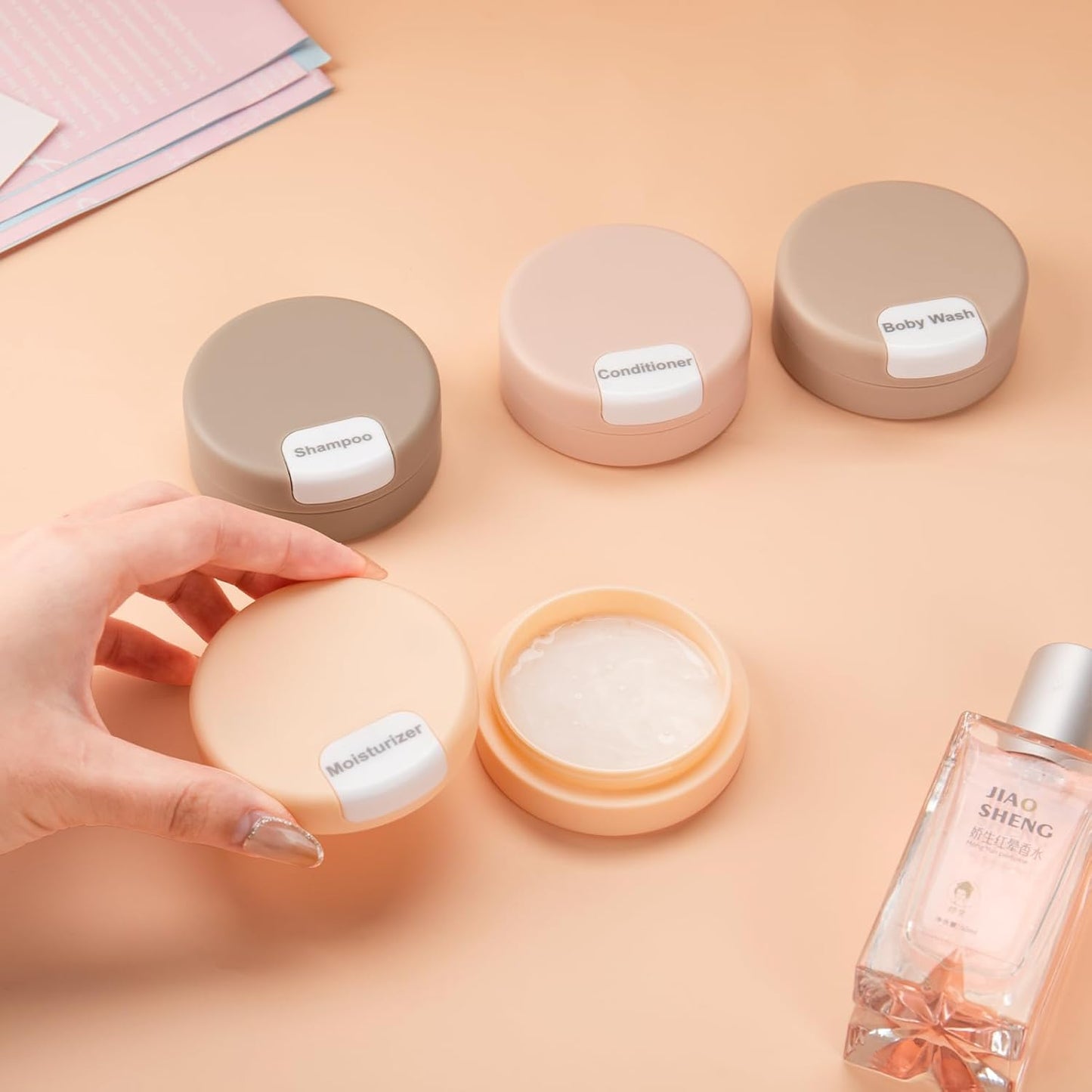 ✨️4PCS Travel Containers for Toiletries, Magnetic Travel Containers