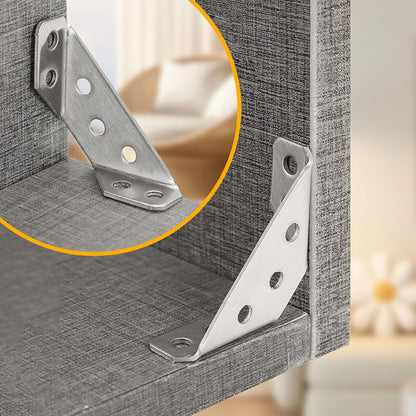 🛠️🛠️25PCS Universal Stainless Steel Furniture Corner Connector Brackets for Bookshelf Wardrobe Shelves Wood Chair Drawer Cabinet