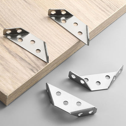 🛠️🛠️25PCS Universal Stainless Steel Furniture Corner Connector Brackets for Bookshelf Wardrobe Shelves Wood Chair Drawer Cabinet