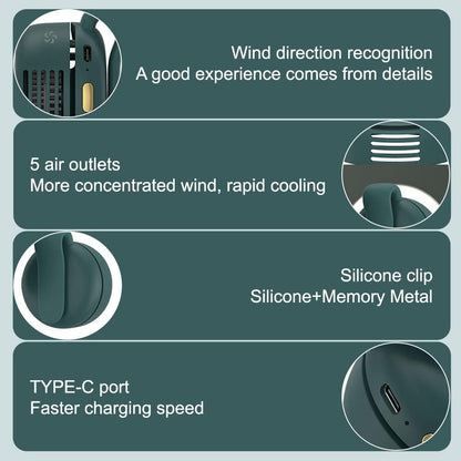 🍃Portable Silent Mini Bladeless Electric Fan, Clip on Fan for Shirt and Waist, 3 Speeds Suspended Waist Fans