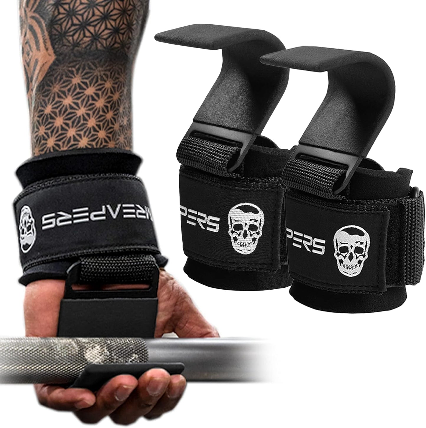 💪🏋Weight Lifting Hooks (Pair) For Deadlifts, Pull Ups, Shrugs - Gym Gloves For Men and Women