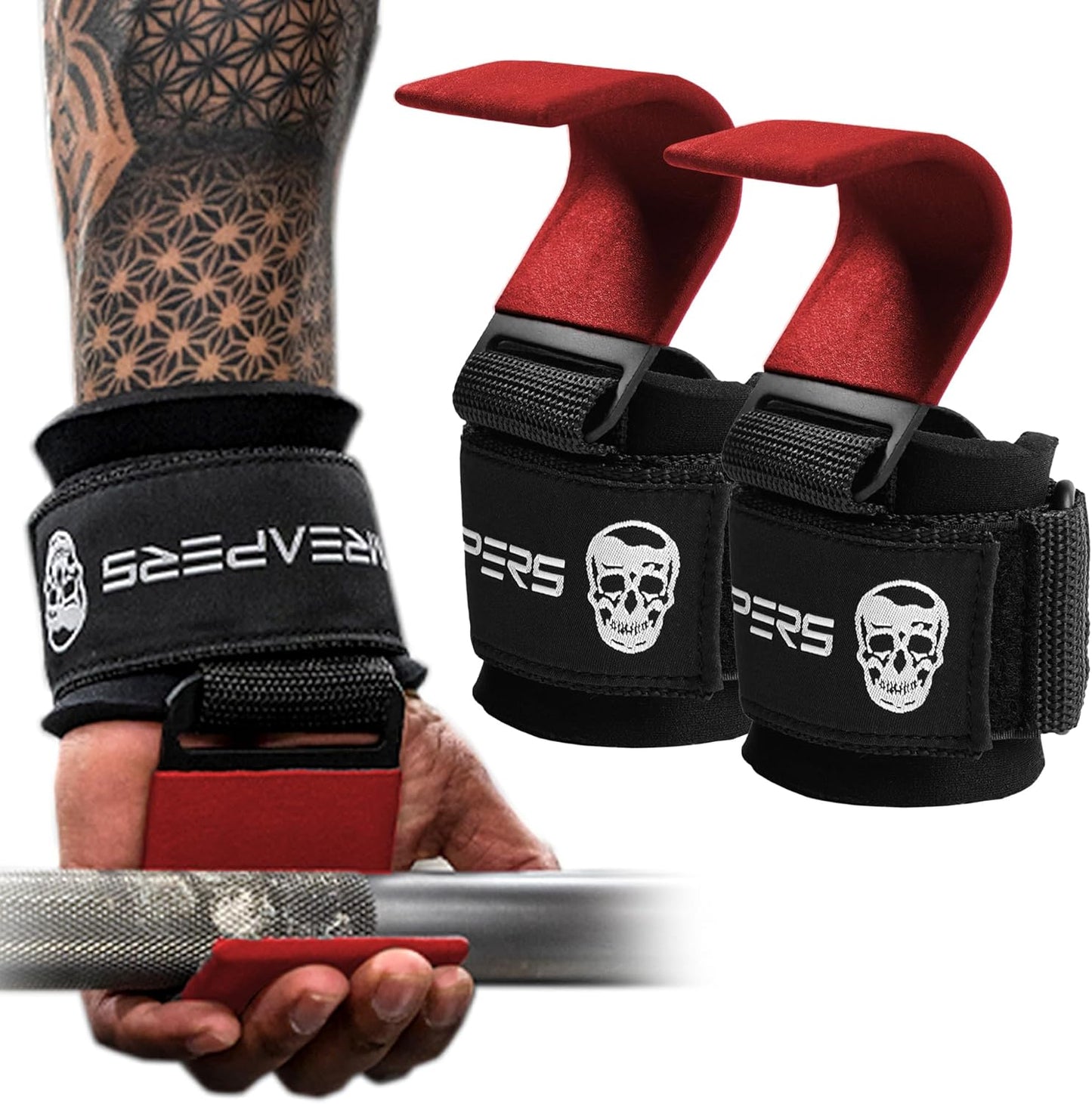 💪🏋Weight Lifting Hooks (Pair) For Deadlifts, Pull Ups, Shrugs - Gym Gloves For Men and Women