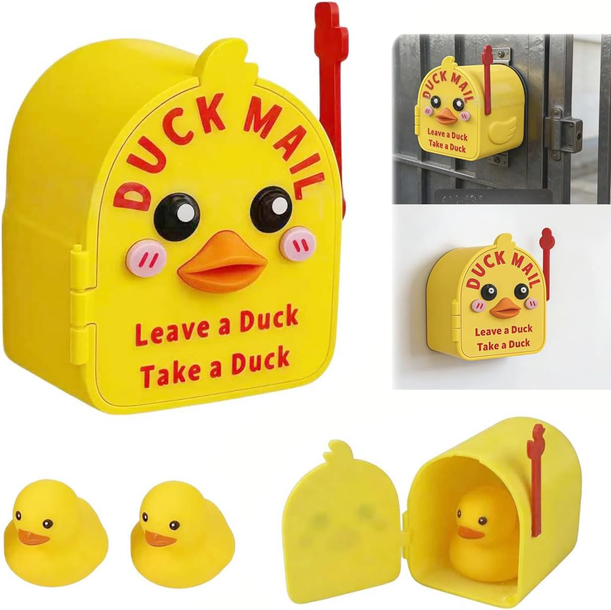 📬️📬️3D Printed Magnetic Cruising Ducks Mailbox Wall Mounted Mini Boxwith 2 Mini Ducks