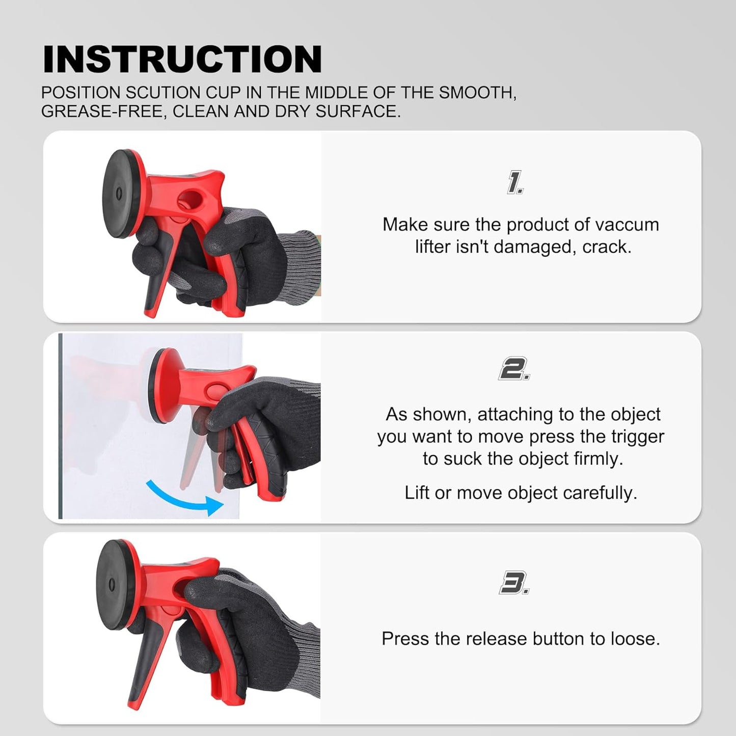 🛠️Pistol Grip Suction Cup – Compact Suction Lifter