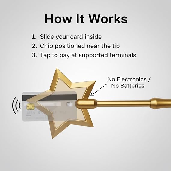 Fairy Pay Wand, 3D Printed Credit Card Magic Wand Tap-to-Pay