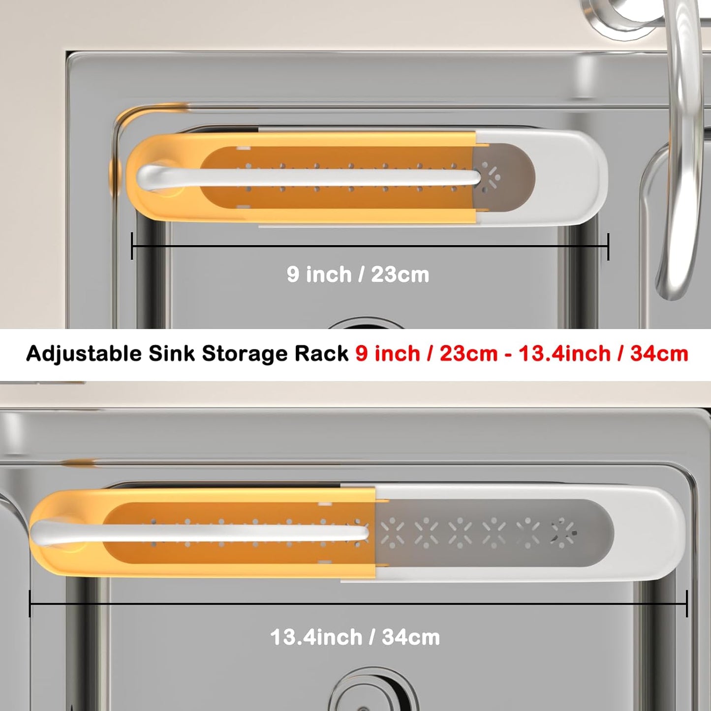 Telescopic Sink Storage Rack with 2 Sponge