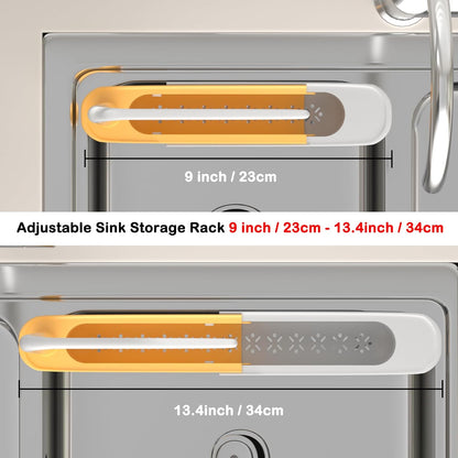 Telescopic Sink Storage Rack with 2 Sponge