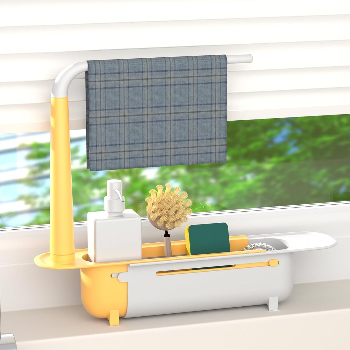 Telescopic Sink Storage Rack with 2 Sponge