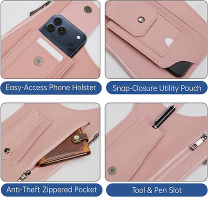 Double Shoulder Armpit Bag, Anti-Theft Underarm Shoulder Holster Bag with Adjustable Strap, Hidden Phone Wallet Pocket