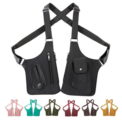 Double Shoulder Armpit Bag, Anti-Theft Underarm Shoulder Holster Bag with Adjustable Strap, Hidden Phone Wallet Pocket