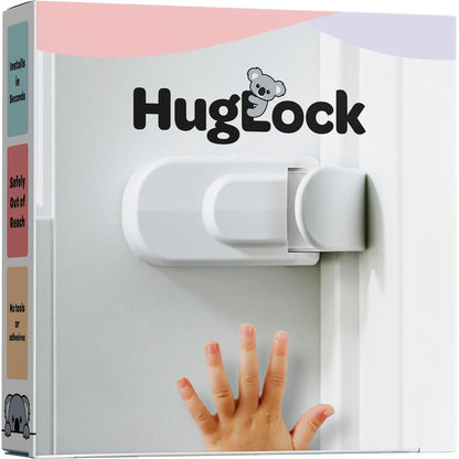 Huglock - The Adjustable Snap-On Door Lock - No Tools or Adhesives Required - Works With Door Knob, Lever or Handle
